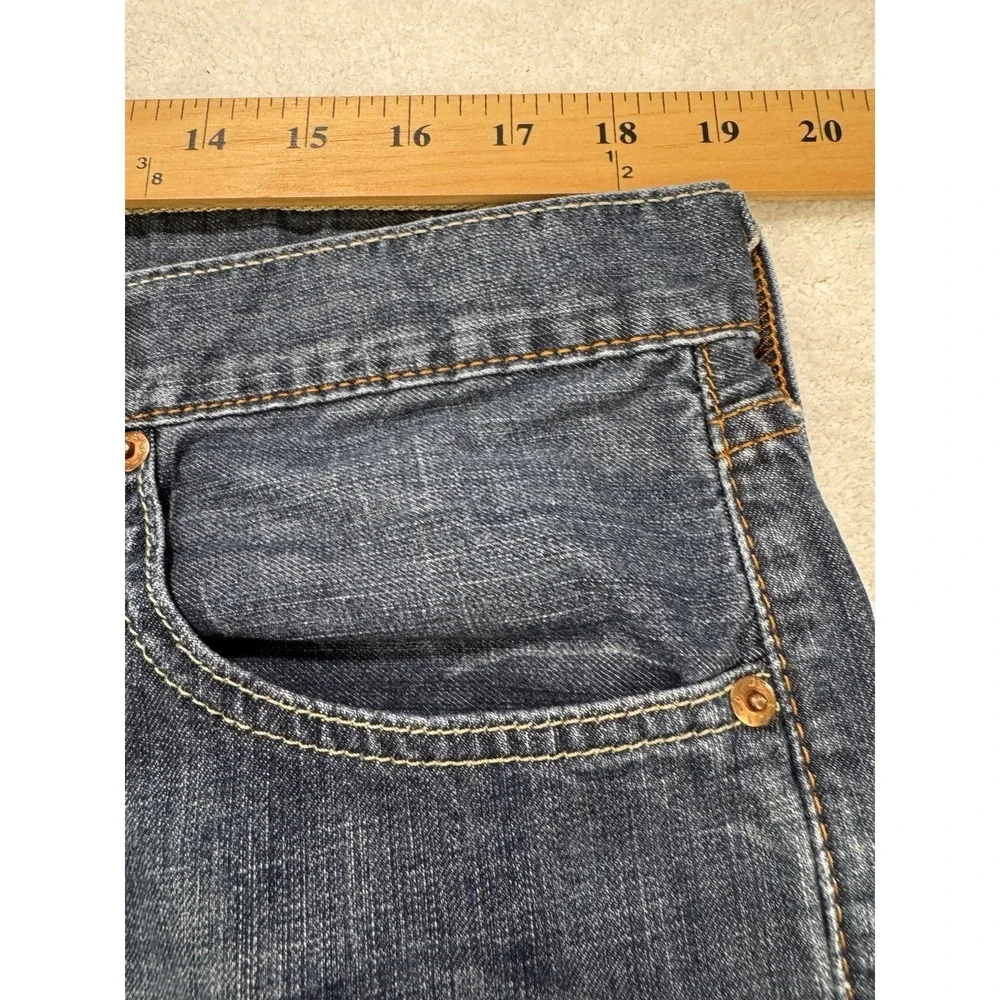 Levis 527 Jeans Men 36x30 Blue Slim Boot Distressed Whisker Denim Cowboy Western